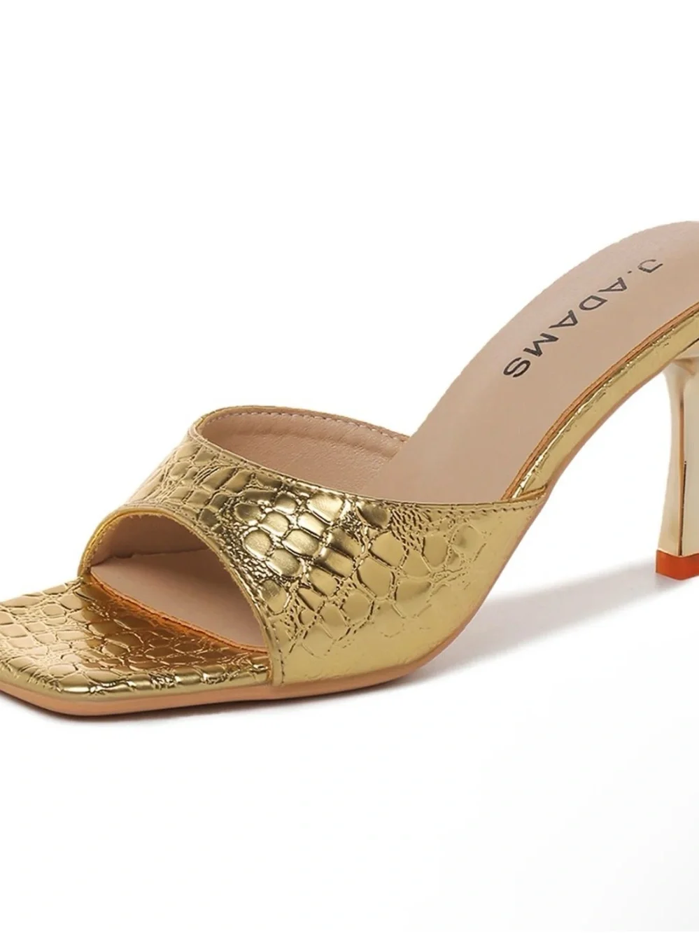 BRAND NEW - J. Adams - Sophia - 6 - Gold Croc-Embossed Slide Heel